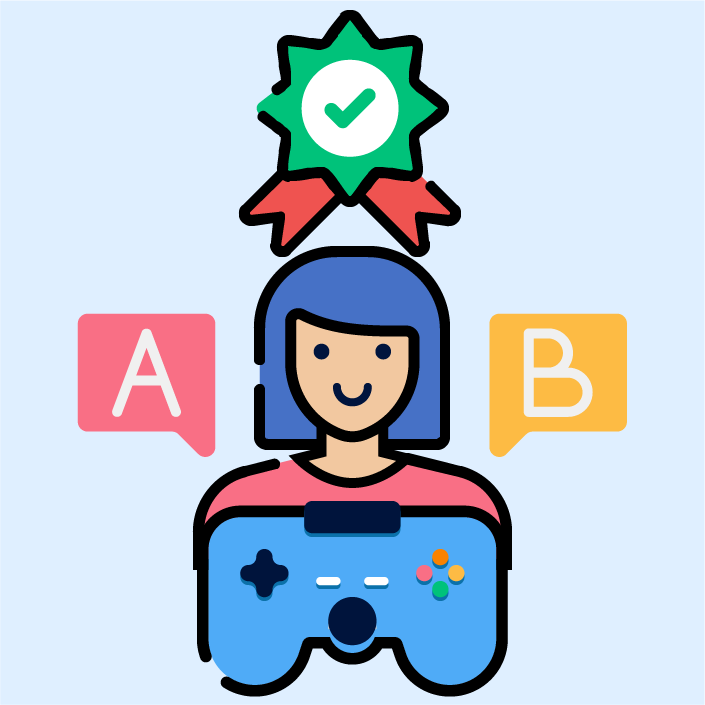 A badge with a checkmark indicating expert-approved learning games.
